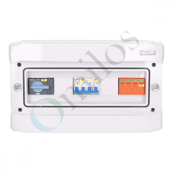 Solar AC 3F védelmi elosztó, IP65, 50A, T2 túlfesz. védelem, + vezérlés védelem