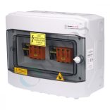 Solar DC védelmi elosztó, IP65, T2 DC 1000V, 2 string / 2 MPPT, 2x2P 10x38, sorkapocs csatlakozással