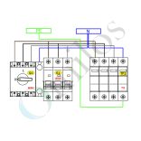 Solar AC 3F védelmi elosztó, IP65, 40A, T2 túlfesz. védelem