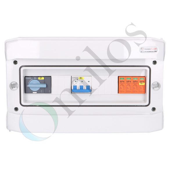 Solar AC 3F védelmi elosztó, IP65, 50A, T2 túlfesz. védelem