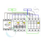 Solar AC 3F védelmi elosztó, IP65, 50A, T2 túlfesz. védelem, + vezérlés védelem